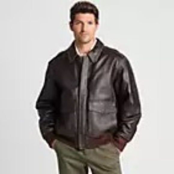 LL Bean Vintage Bomber Leather Jacket Size 42 (L) - Picture 7 of 8